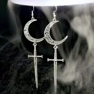 NWT Crescent Moon + Sword Earrings 🌙🗡